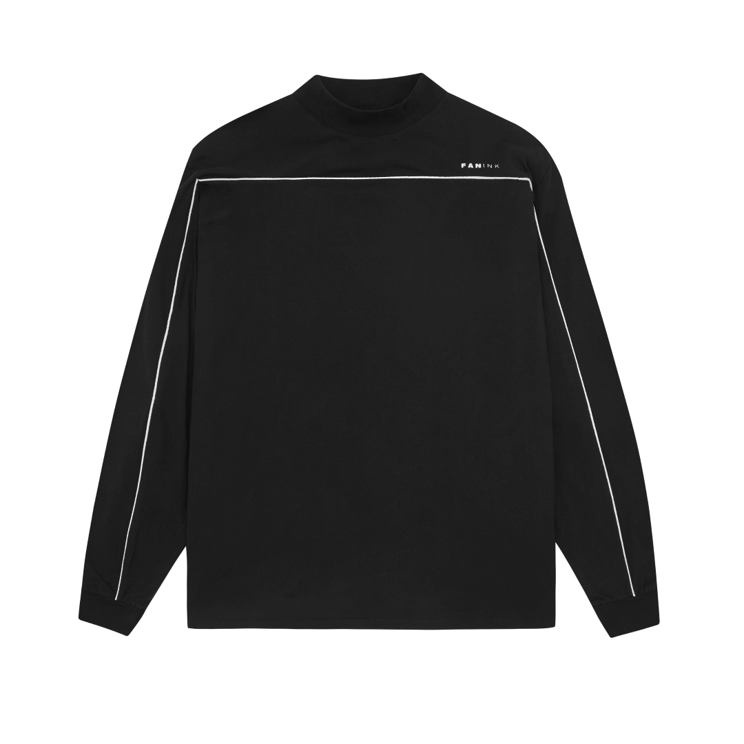 Fan Ink Mock Neck Long Sleeve T-Shirt