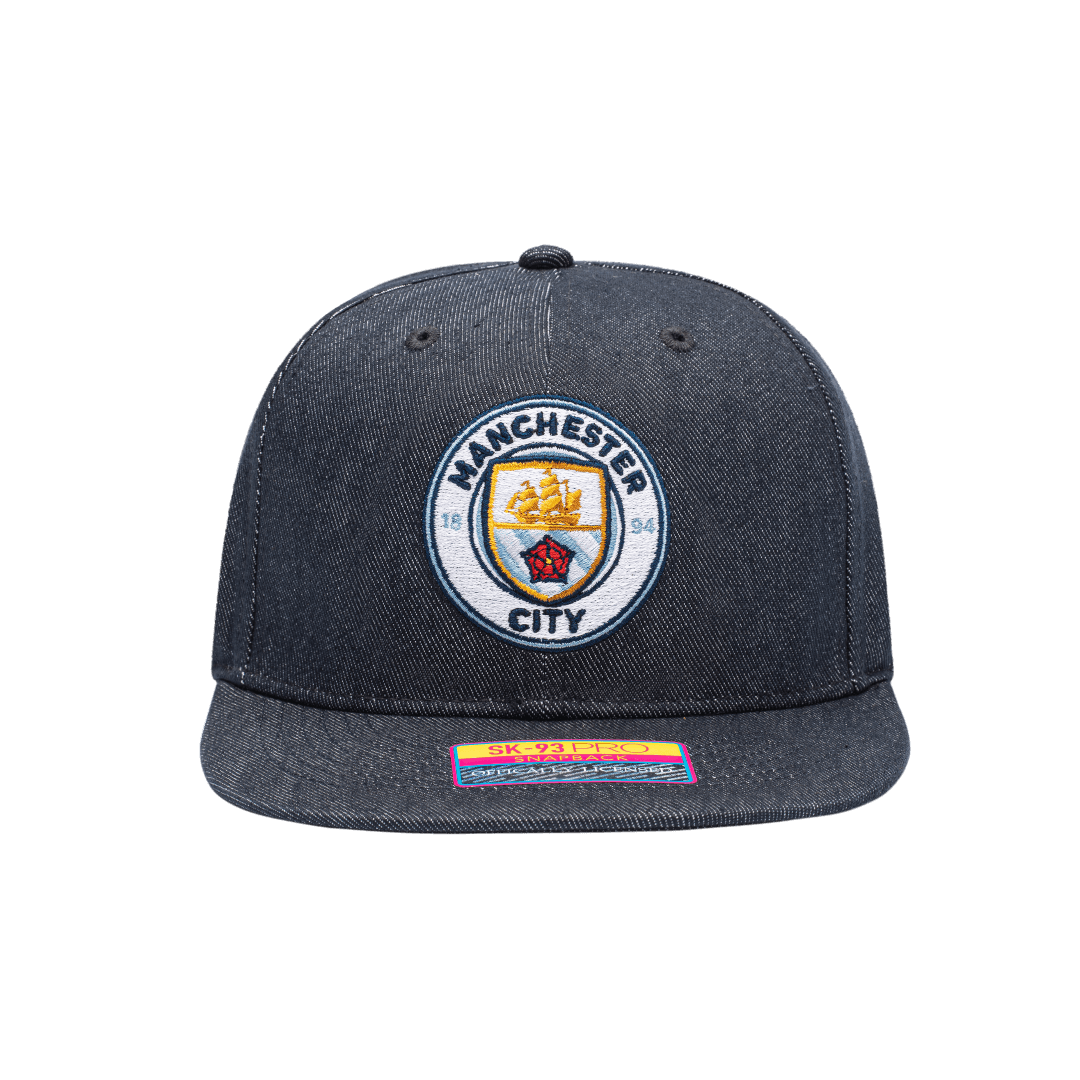 Manchester City 541 Snapback with high crown, flat peak brim, and snapback closure, in Navy